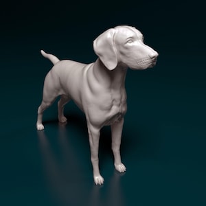 Hungarian Pointer Vyzsla Minimalist Dog Statue – Paintable Dog Figurine, Unique Gift, Dog Memorial Sculpture, Home Decor or Cake Topper