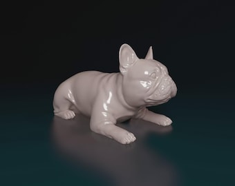 French Bulldog Figurine Dog | Minimalist Home Decor | Pet Memorial Statue | DIY or Custom Paint Sculpture | Cake Top