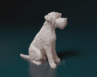 Figura de perro Terrier de Trigo de Pelo Suave, Estatua de Perro Minimalista, Regalo Único, Escultura Conmemorativa de Perro, Lista para Pintar, Decoración para el Hogar, Adorno para Pastel