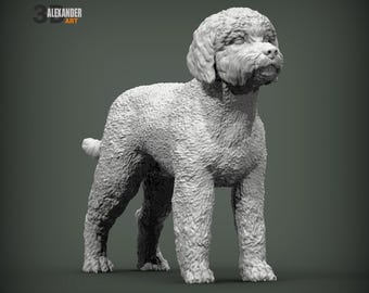 Lagotto Romagnolo Figurine | Custom Truffle Dog Sculpture | Pet Memorial Statue and Dog Lover Gift