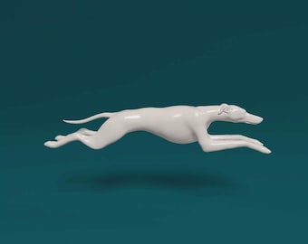 ミニチュアグレイハウンド犬の像/模型。1:6スケール（バービーと互換性
