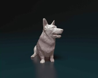 Pembroke Welsh Corgi Figurine Dog | Minimalist Home Decor | Pet Memorial Statue | DIY or Custom Paint Sculpture | Cake Top