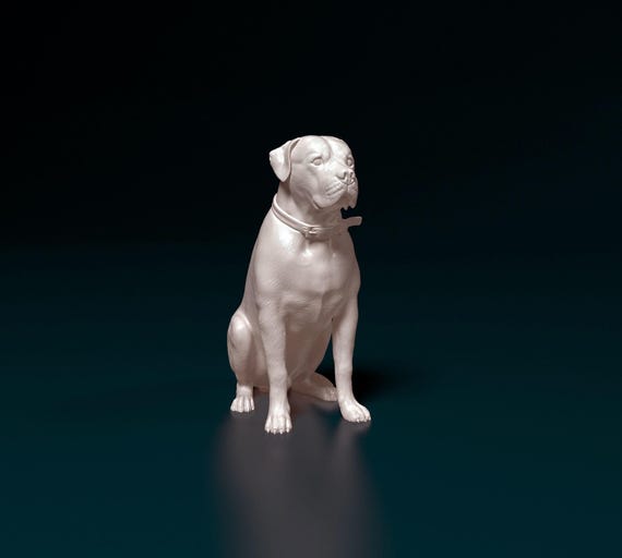 Scott American Bulldog Minimalist Dog Statue – Paintable Dog