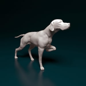 English Pointer Minimalist Dog Statue – Paintable Dog Figurine, Unique Gift, Dog Memorial Sculpture, Home Decor or Cake Topper