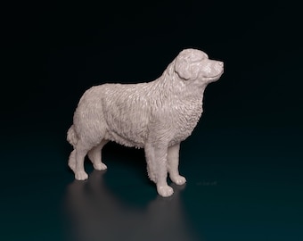 Escultura personalizada de perro de montaña de los Pirineos, estatua personalizada de gran pirineo, regalo para perro guardián, monumento a un gigante apacible, arte de raza enorme