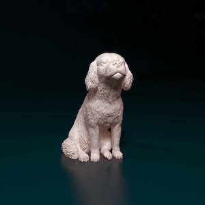 Cavalier King Charles Spaniel Figurine Dog, Minimalist Dog Statue, Unique Gift, Memorial Dog Sculpture Ready to Painting Home Decor Cake Top