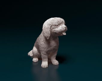 Shih Tzu-beeldje hond | Minimalistisch woondecoratie | Herdenkingsstandbeeld huisdier | Zelfgemaakte of aangepaste verfsculptuur | Taarttop