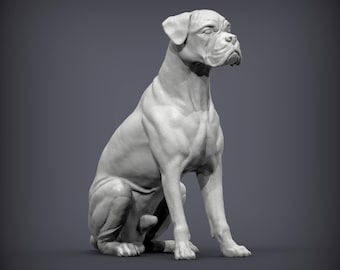 Estatua de perro bóxer personalizada, regalo personalizado de constitución fuerte, monumento con hocico cuadrado, arte de raza de trabajo, decoración de pelaje corto, figura de guardián