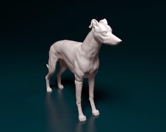 ミニチュアグレイハウンド犬の像/模型。1:6スケール（バービーと互換性