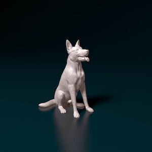 German Shepherd Minimalist Dog Statue – Paintable Dog Figurine, Unique Gift, Dog Memorial Sculpture, Home Decor or Cake Topper
