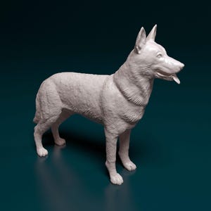 Czechoslovakian Wolf Minimalist Dog Statue – Paintable Dog Figurine, Unique Gift, Dog Memorial Sculpture, Home Decor or Cake Topper