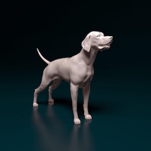 English Pointer Minimalist Dog Statue – Paintable Dog Figurine, Unique Gift, Dog Memorial Sculpture, Home Decor or Cake Topper