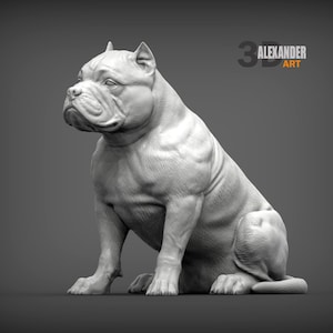 American Bully Minimalist Hundestatue - Lackierbare Hundefigur, einzigartiges Geschenk, Hundegedenkskulptur, Wohnkultur oder Kuchendekoration
