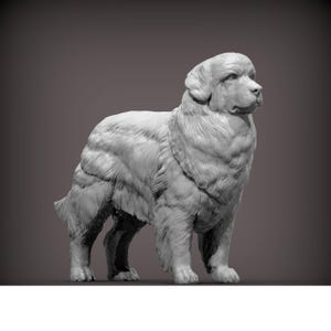 Newfoundlands Minimalist Dog Statue – Paintable Dog Figurine, Unique Gift, Dog Memorial Sculpture, Home Decor or Cake Topper