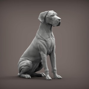 German Minimalist Dog Statue – Paintable Dog Figurine, Unique Gift, Dog Memorial Sculpture, Home Decor or Cake Topper