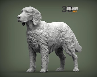 Irish Red Setter Figurine Dog | Minimalist Home Decor | Pet Memorial Statue | DIY or Custom Paint Sculpture | Cake Top