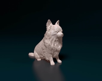 Escultura personalizada de chihuahua de pelo largo, estatua personalizada de chihuahua esponjoso, regalo de cabeza de manzana, flecos conmemorativos, arte de perro pequeño, decoración mexicana