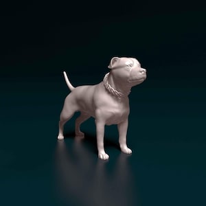 Staffordshire bull terrier Minimalist Dog Statue – Paintable Dog Figurine, Unique Gift, Dog Memorial Sculpture, Home Decor or Cake Topper