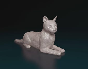Cat Tabby Cat Statue – Paintable Cat Figurine, Unique Gift, Cat Memorial Sculpture, Home Decor or Cake Topper