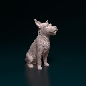 Jack Russell wire haired Minimalist Dog Statue – Paintable Dog Figurine, Unique Gift, Dog Memorial Sculpture, Home Decor or Cake Topper