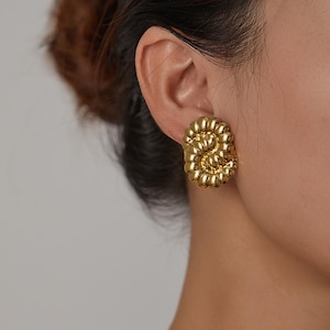 Stunning Stainless Gold and Silver Massive Earrings - Unique Gift for Her