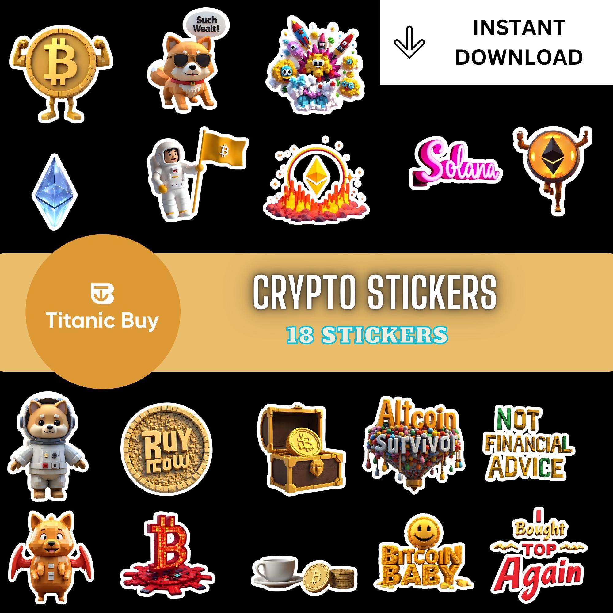 Telegram Stickers for Crypto - Etsy