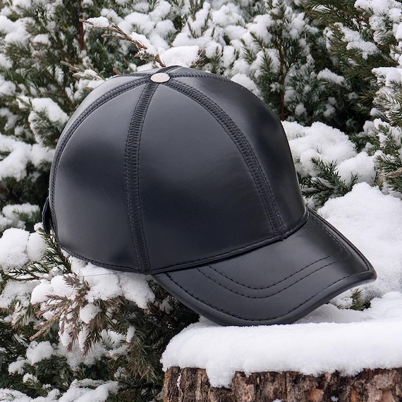 Genuine Leather Black Hat One Size Fits All Emstate By Winner Caps Genuine Leather One Size Fits All | eBay main image 3