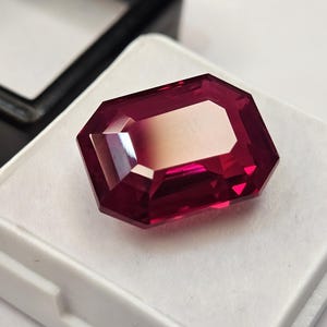 Certified Mozambique Red Ruby Gemstone – Emerald Cut for Ring Making