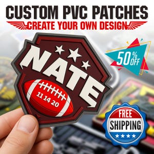 Custom PVC Patches, Silicone Patches, Iron On Patches, Anime-Inspired, Soft Rubber Morale Patches, Personalized Logos