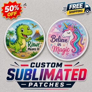 Custom Sublimated Patches: Full Color Printed Logo, Patch For Hats Jackets