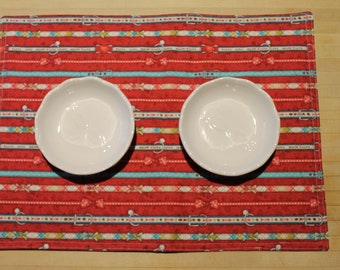 Cat Placemat, Feeding Station Mat, Placemat, Colorful Placemat, Cat Mats, Cat Leash Mat, Stocking Stuffers