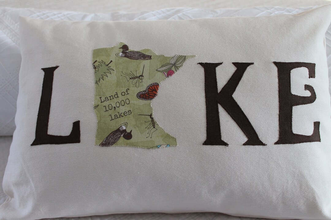 State Pillow Minnesota Pillow Throw Pillow Oreiller appliqué Etsy France
