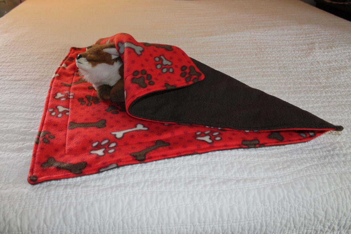 Polar Fleece Dog Blanket Crate Mat Crate Rug Red Dog Blanket Etsy