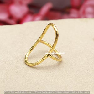 Large Open Circle Oval Ring, Oversized Oval Ring, 14k Gold Filled Open Oval Ring, Hammered Oval Statement Ring, Handmade Ring, Gift for her
