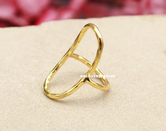 Large Open Circle Oval Ring, Oversized Oval Ring, 14k Gold Filled Open Oval Ring, Hammered Oval Statement Ring, Handmade Ring, Gift for her
