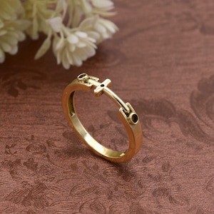 Bague croisée en or massif 14 carats, bague croisée en argent sterling 925, bague en X, bagues empilables, cadeau de la Saint-Valentin, cadeau de Noël