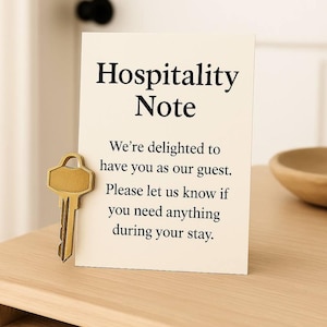 Airbnb Welcome Card: Printable Hospitality Note for Vacation Rental Guests (PDF + PNG Files)