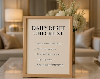 Daily Reset Checklist Printable