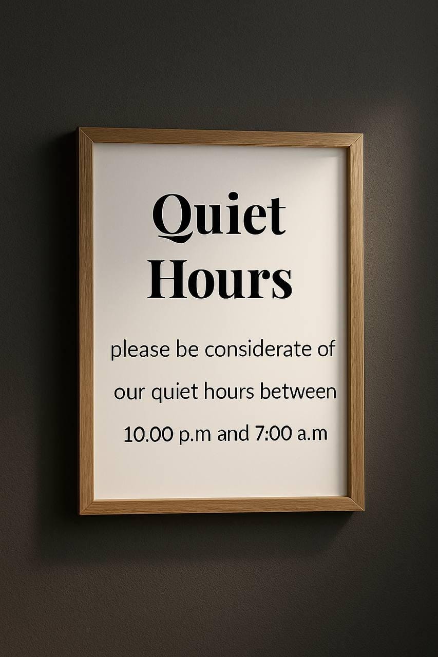 Minimalist Quiet Hours Sign: Airbnb Guest House Rules (digital Download ...