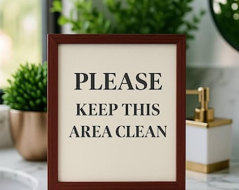 Printable Clean Area Sign