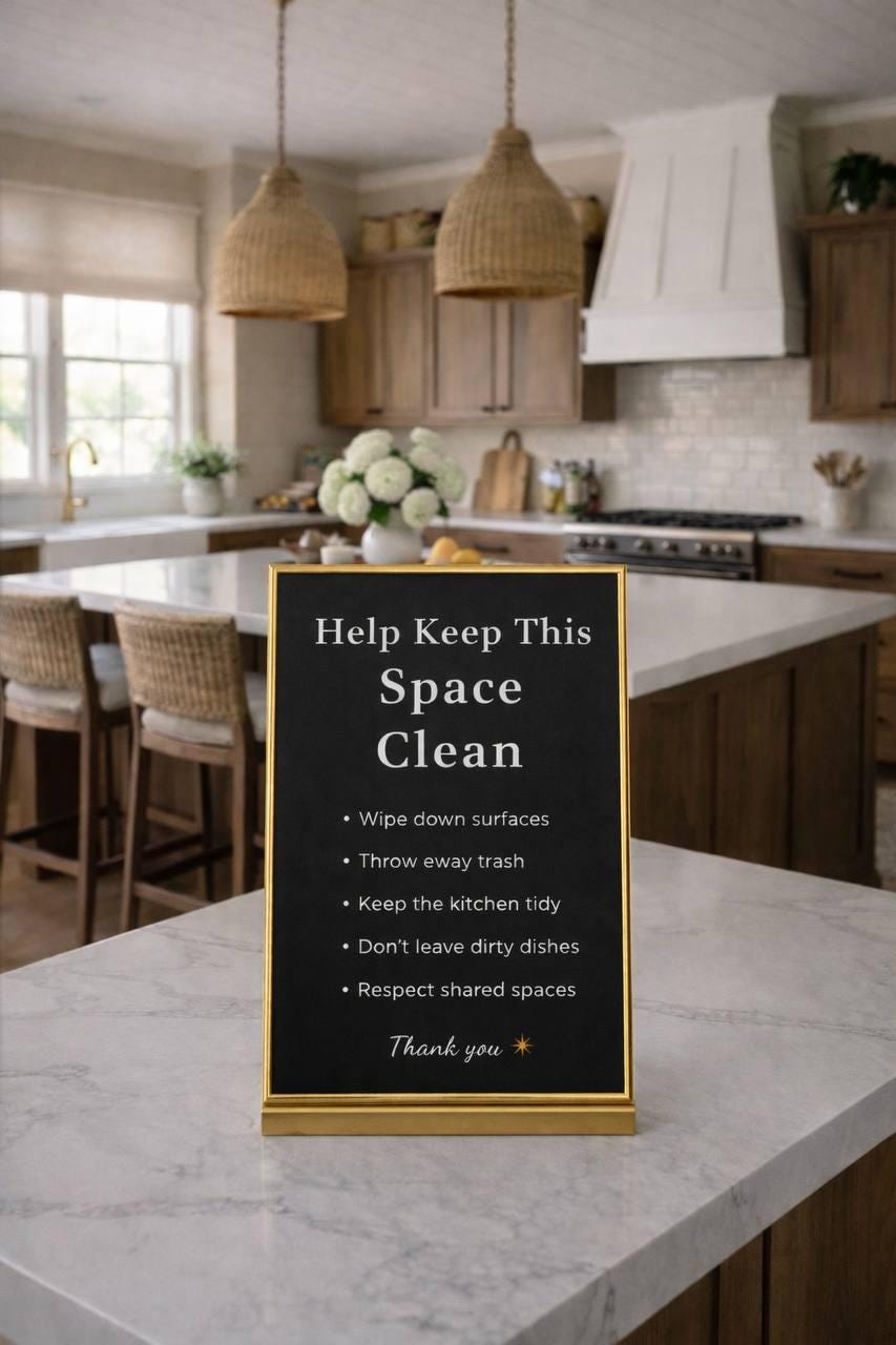 Clean Kitchen Sign Printable Clean Space Kitchen Rules Printable Sign - Etsy