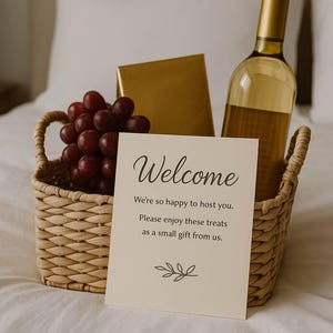 Printable Welcome Basket Card: Airbnb Host Hospitality Gift (PDF & PNG Download)