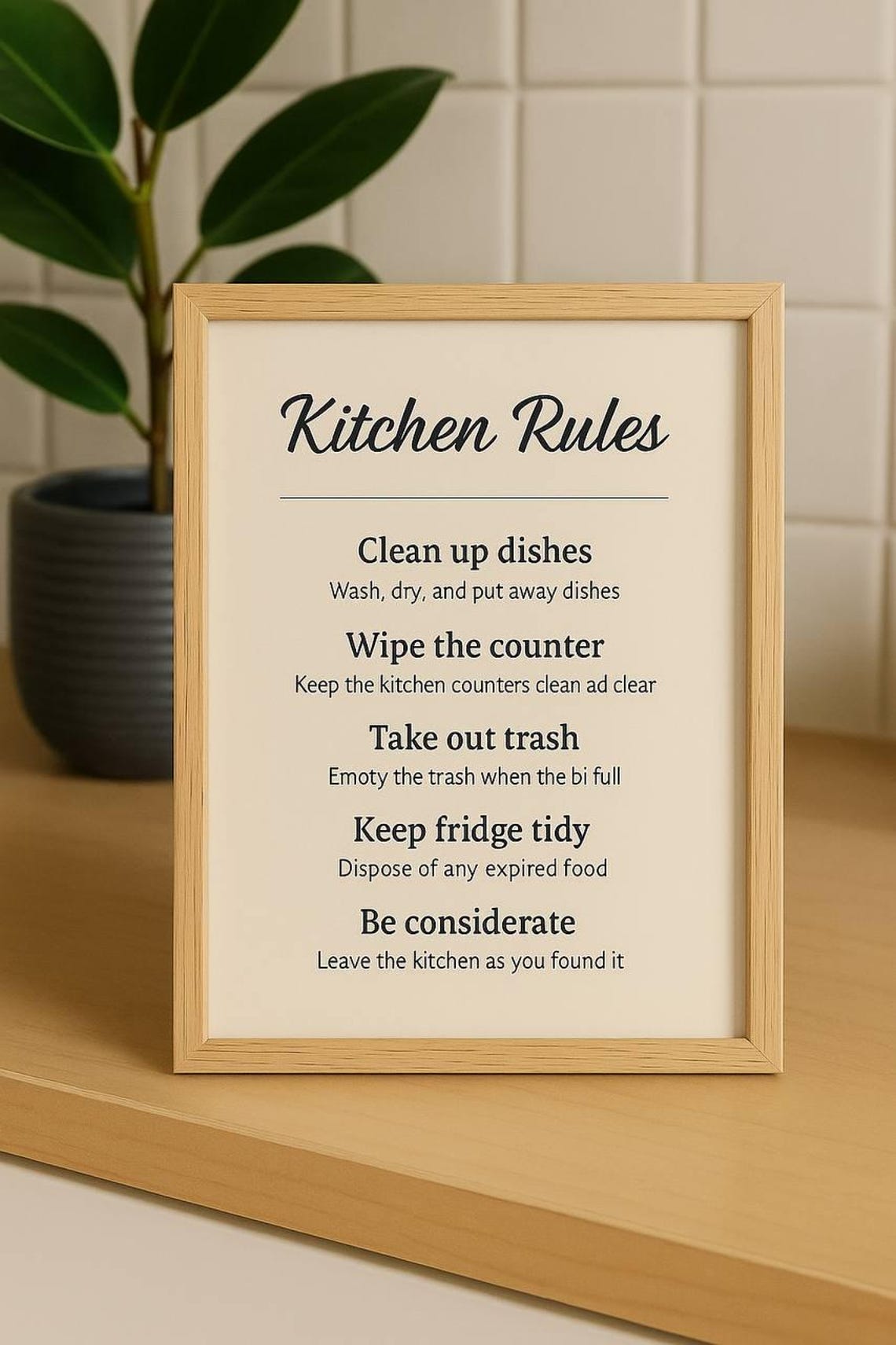 Minimalist Kitchen Rules Sign: Modern Neutral Decor (printable PDF ...