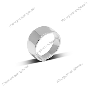 Handmade 925 Sterling Silver Wide Band Ring - Unisex Thumb Ring