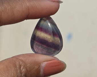 Natural Fluorite Cabochon Stones Large Gemstones for Making Pendant Jewelry