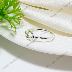 Sterling Silber Knoten Ring: Minimalist Versprechen Schmuck