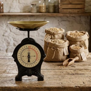 Balance de cuisine vintage EKS, en fonte avec bol en laiton, fabriquée en Suède, 5 kg