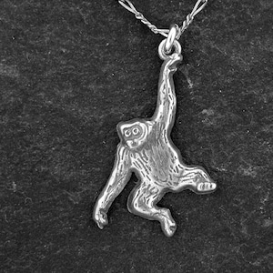 Sterling Silver Monkey Pendant on a Sterling Silver Chain.