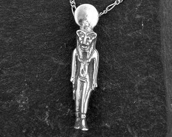 Sterling Silver Sekhmet  Pendant on a Sterling Silver Chain.