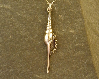 14K Gold Tibia Martinis Sea Shell Pendant on a 14K Gold Chain